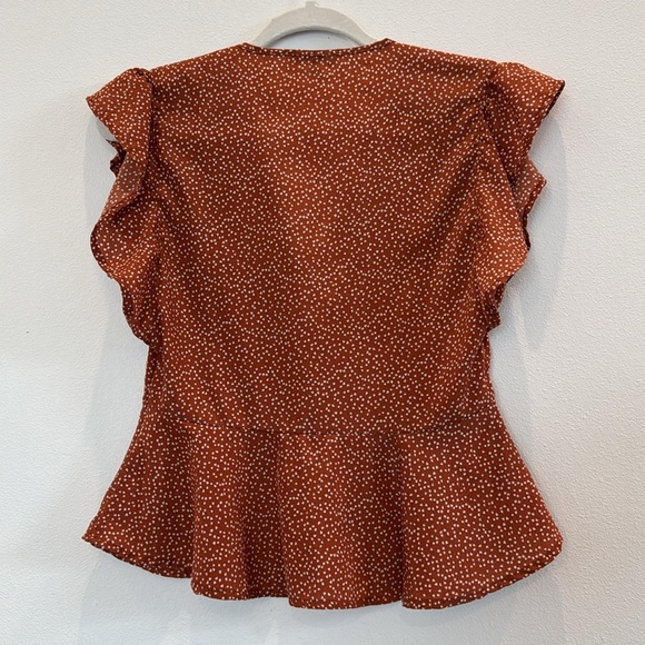 Papermoon Blouse – Size M, Brown with Abstract Dot Print, 100% Polyester - Picture 3 of 11